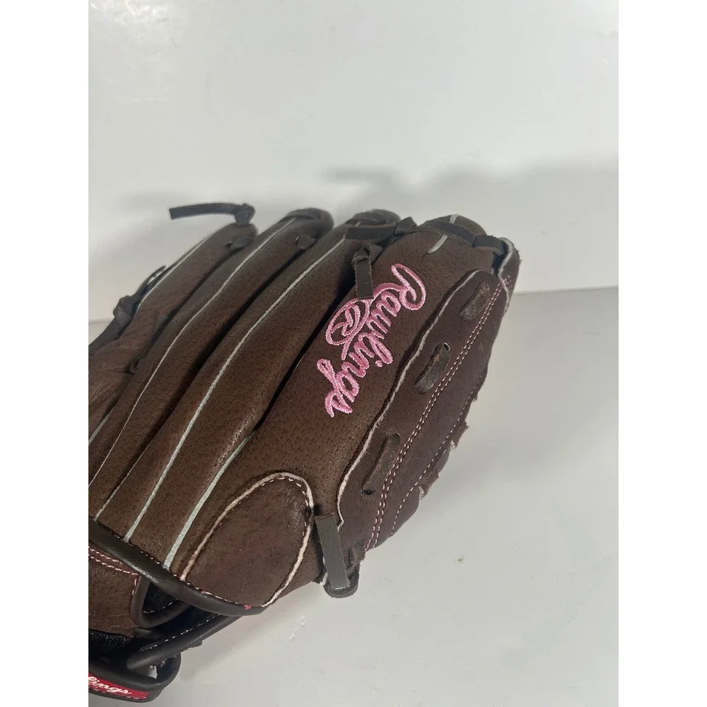 Rawlings Fastpitch Softball Glove 11.5 Inch Brown Pink Leather FP115 Basket Web
